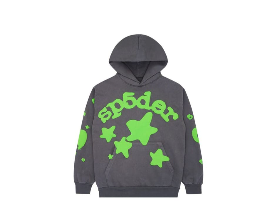 2023 Sp5der Beluga Hoodie 'Slate Grey/Green'