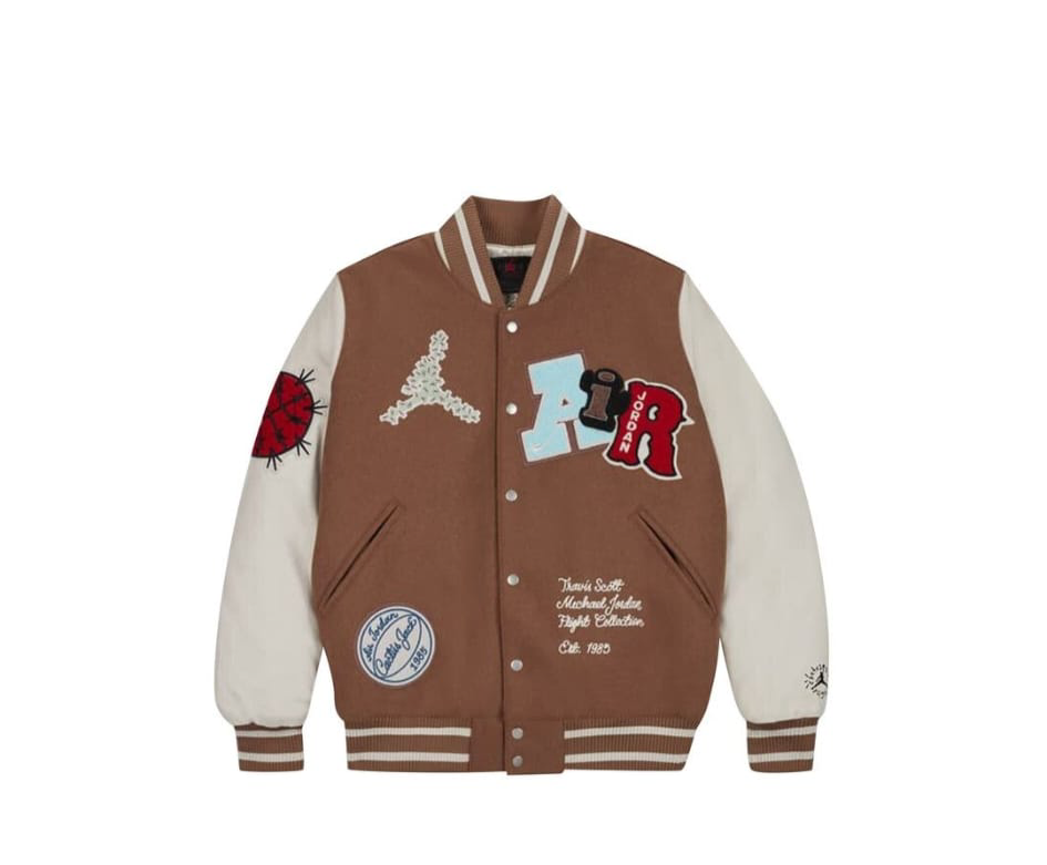 Air Jordan x Travis Scott Varsity Jacket 'Antique Brown'