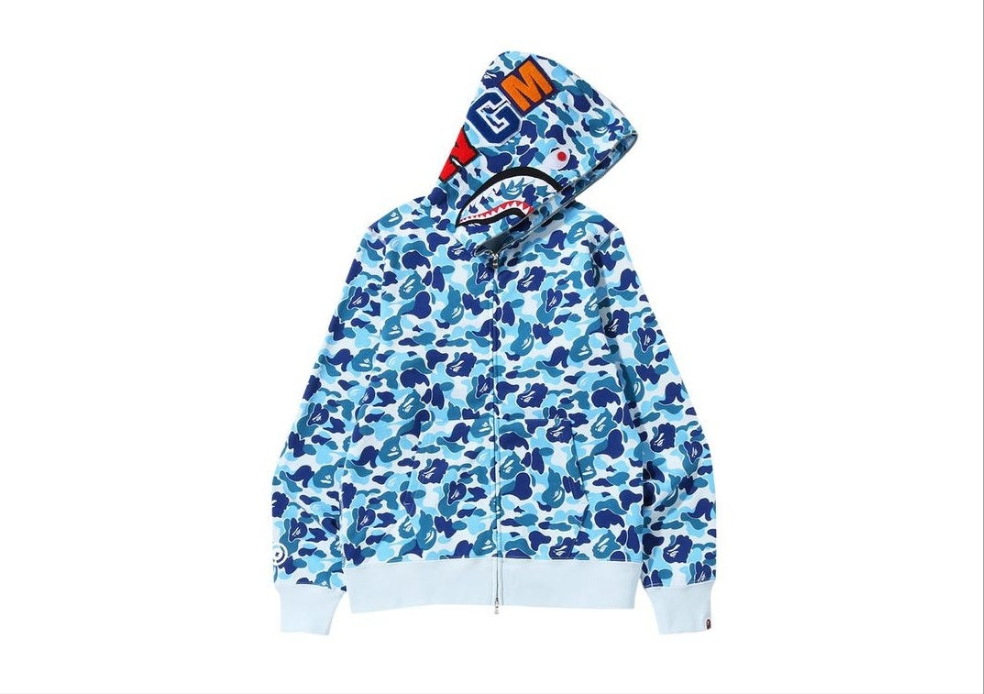 BAPEABC Camo SharkFullZip Hoodie 'Blue'