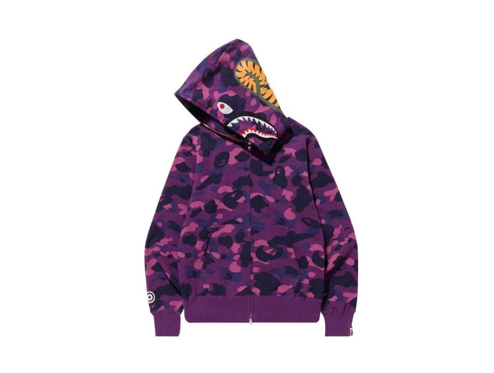 BAPEColor Camo SharkFullZip Hoodie 'Purple'