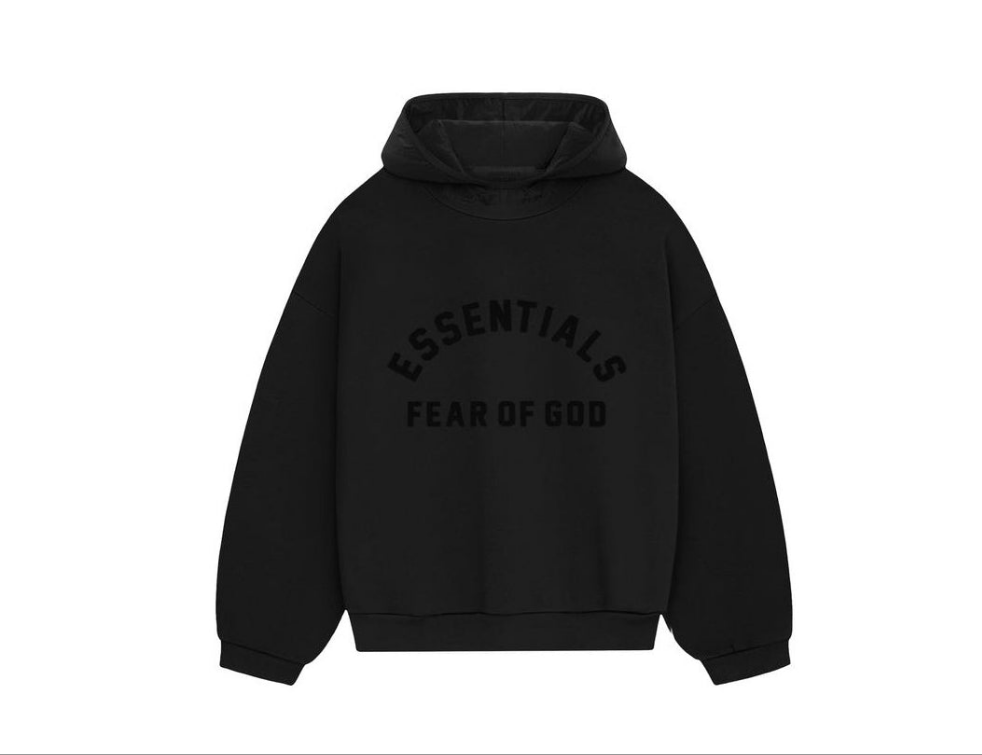 FearofGod Essentials Nylon Fleece Hoodie JJet Black/Jet Black'