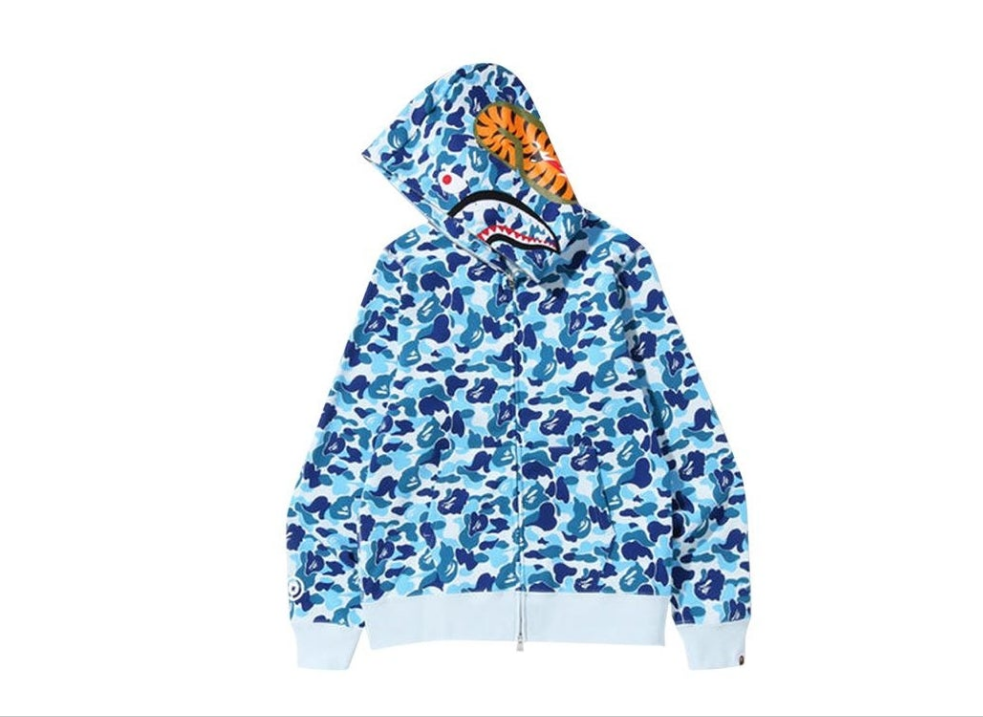 BAPEABC Camo SharkFullZip Hoodie 'Blue'