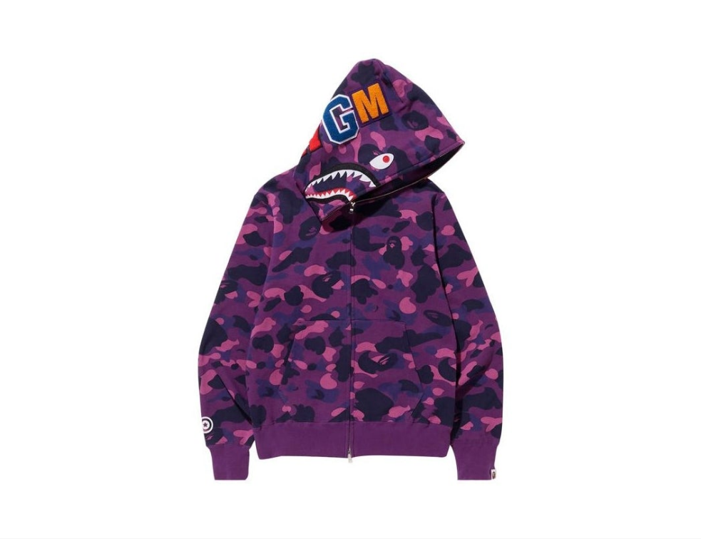 BAPEColor Camo SharkFullZip Hoodie 'Purple'
