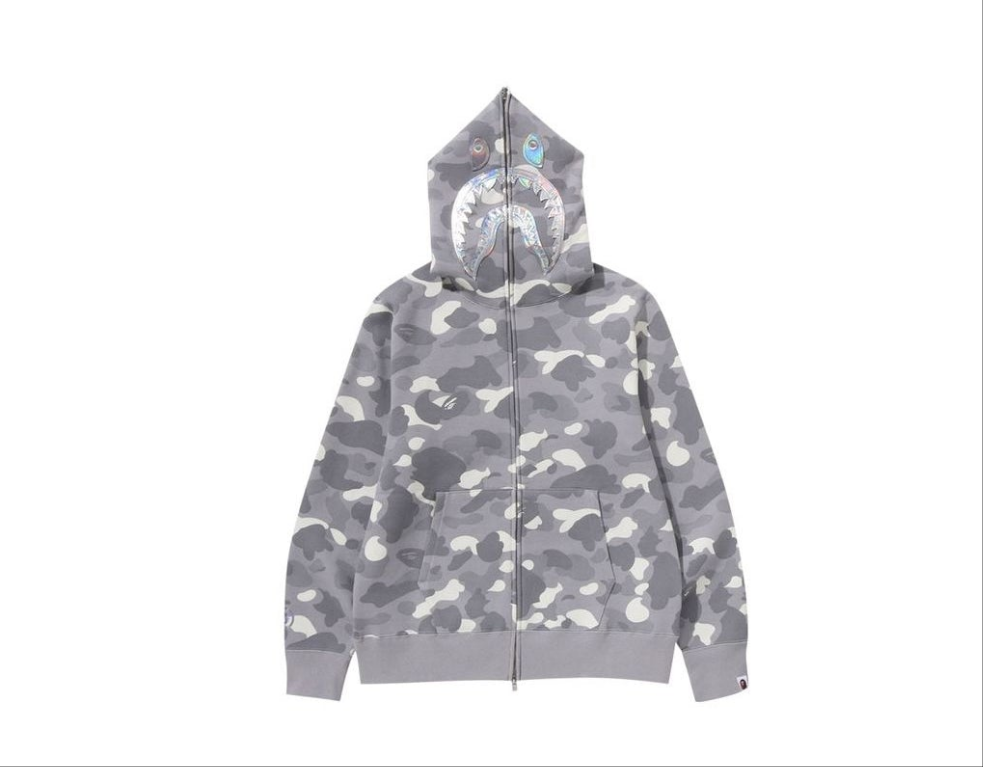 BAPE City Camo SharkFullZip Hoodie 'Grey'