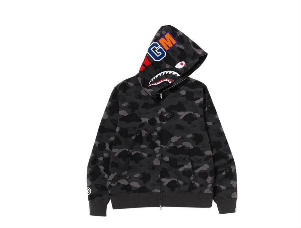 BAPEColor Camo SharkFullZip Hoodie 'Black'